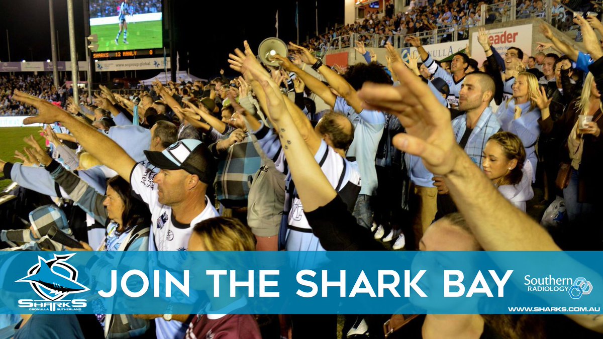 cronullasharks's tweet photo. Get your #NRLBulldogsSharks tickets NOW and be a part of the 'Shark Bay' https://t.co/5bZqOAFPSB #WeAreSharks https://t.co/nm9ZUIx3pa