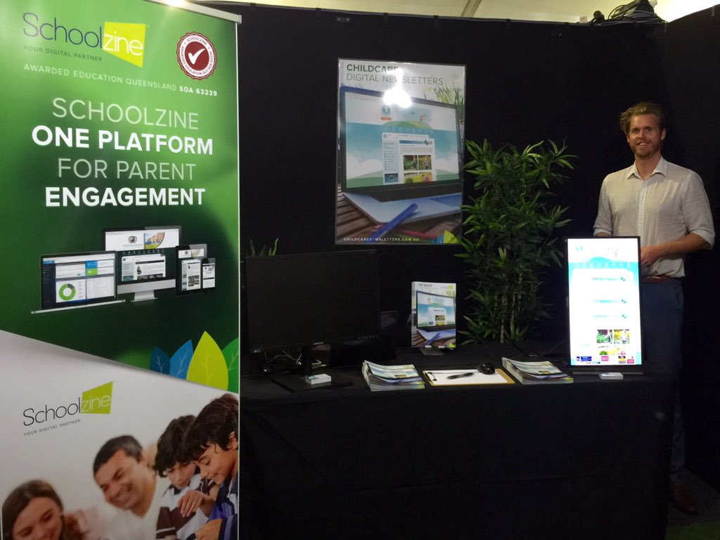 Schoolzine's tweet photo. #ACAQLD2016 National Conference @Phil_Reardon @Dion_Guthrie @CraigJosic Ready for our first #Childcare Expo Booth 76 https://t.co/0QL0Wj6n1K