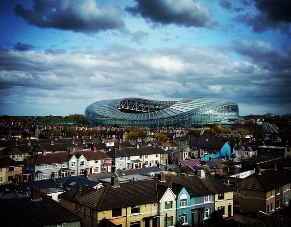 VisitDublin's tweet image. How about this for a view! Stunning pic of the @AVIVAStadium #dublin 📷: IG/rfaoli #lovedublin