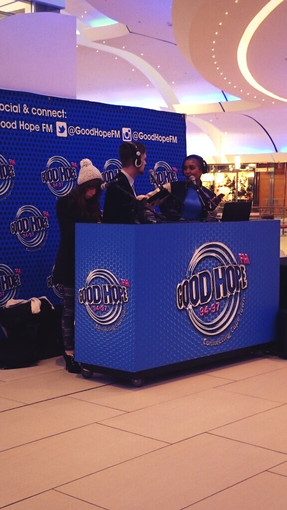 MattyManati's tweet photo. Very cool to see @GoodHopeFM at the Blue Route Mall, nice to see the face behind the voice #excited https://t.co/HnknEhqGTA