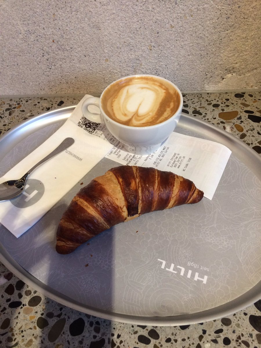 michaelagiger's tweet photo. Bravo @hiltl 
Das finde ich mehr als fair: Soja Cappuccino &amp; Gipfeli für 5 Stutz! Und erst noch supergut! #aurevoir https://t.co/15mMZJLtT3