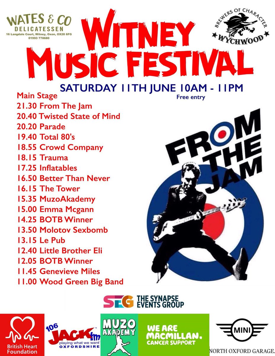 WitneyMusicFest's tweet image. Great Weekend of Music Coming! Then into WMF Week2 in our awesome local venues! Before 11thJune #WMF2016 @Witney_UK