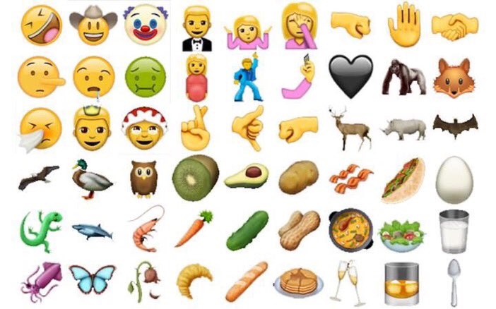 R1Breakfast's tweet photo. Yaaas to these new emojis 👇 so many good ones - are they better than this though 👉 🤔 https://t.co/SQnOIq5Iij
