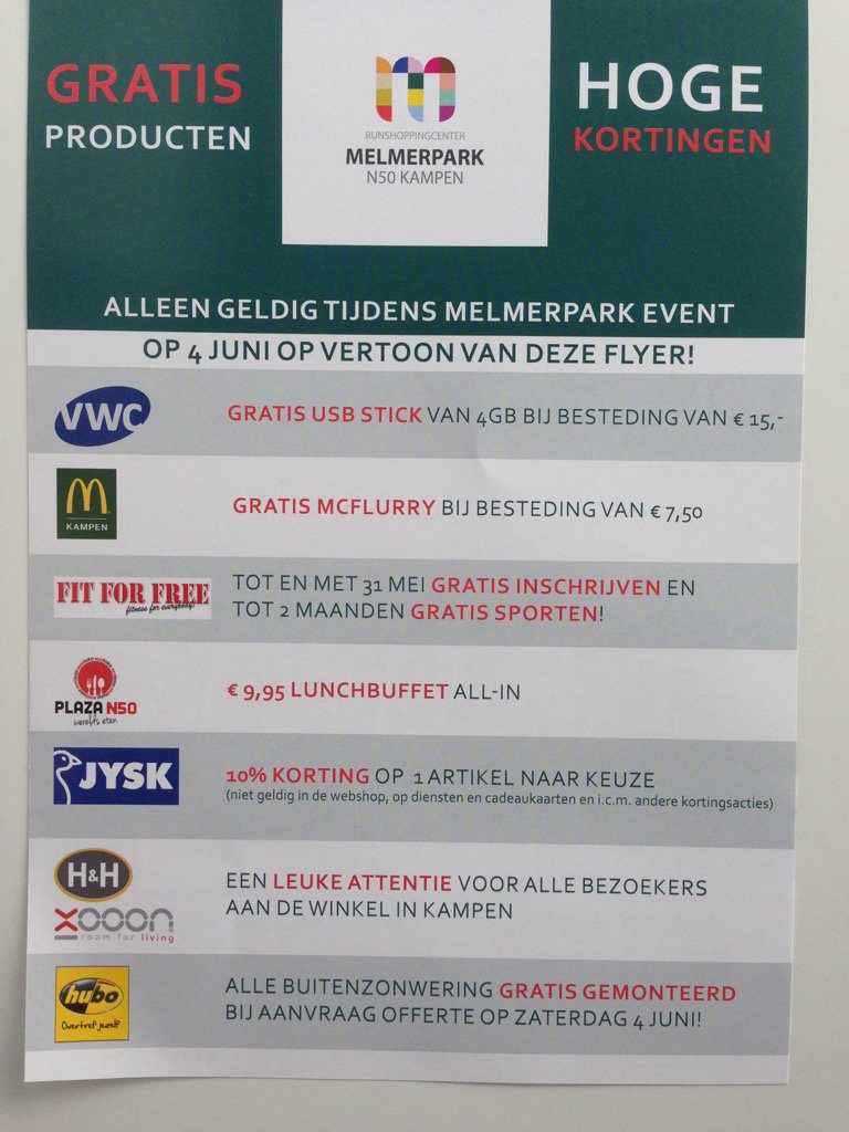 Zaterdag mooie acties op het Melmerpark