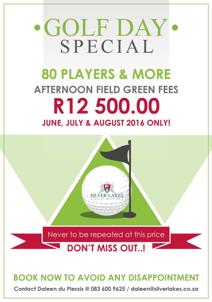 Golf day winter special at Silver Lakes.