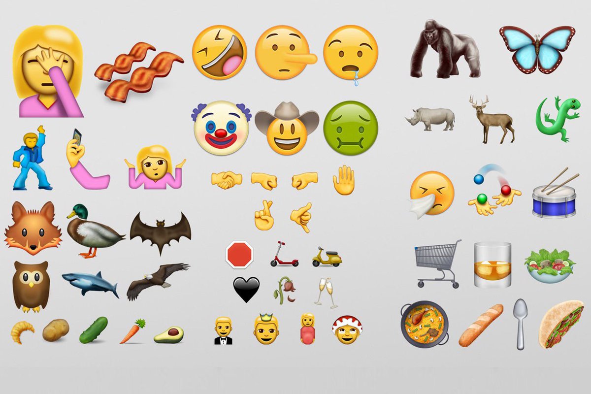 GlamourMagUK's tweet photo. We are ready for these new emojis. SEVENTY TWO! Bring on the bacon, avocado and shark 👏 👍https://t.co/n0eCwIdvrz https://t.co/Uj7zGcQyLD