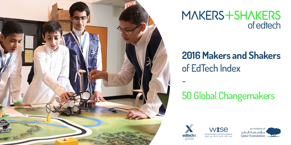 WISE_Tweets's tweet image. Find out more about 50 #Makers &amp;amp; Shakers rocking the fields of #edtech makersxshakers.com cc @EdTechEurope