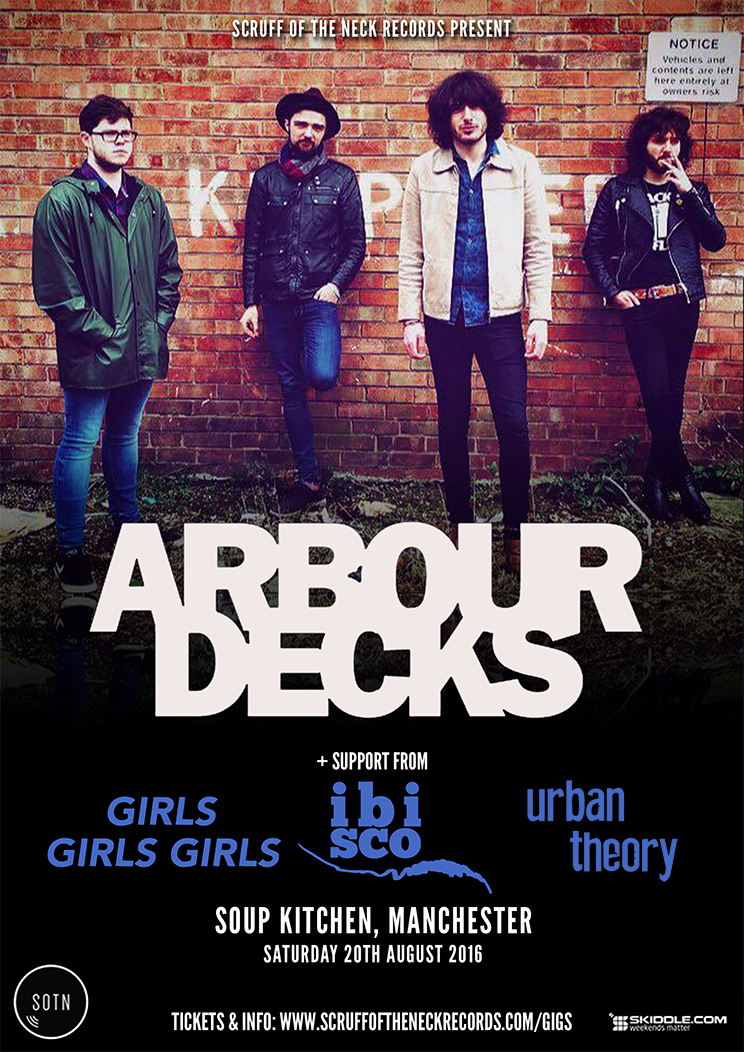 scruffoftheneck's tweet photo. NEW SHOW: SAT 20 AUG at @SoupKitchen_Mcr
@thearbourdecks
@girlscubed
@ibiscoband
@Urban_Theory1
#SOTNGigs https://t.co/iKypwPkKIA