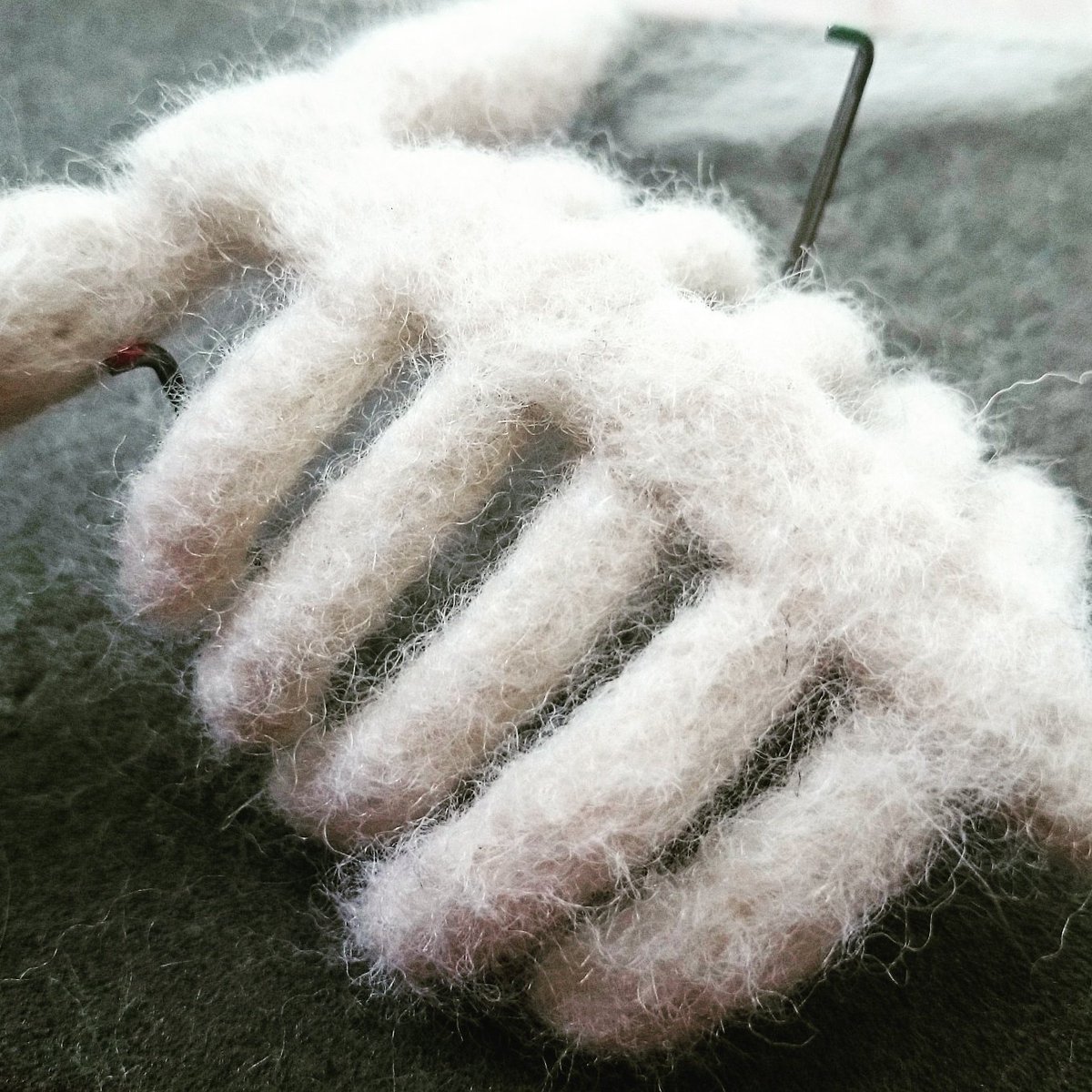 QwerkyD's tweet photo. Currently in the design studio! Any guesses what it is yet? 

#feltingfriday #felting #wool #wearableart #fiberart https://t.co/TcIwCDh5It