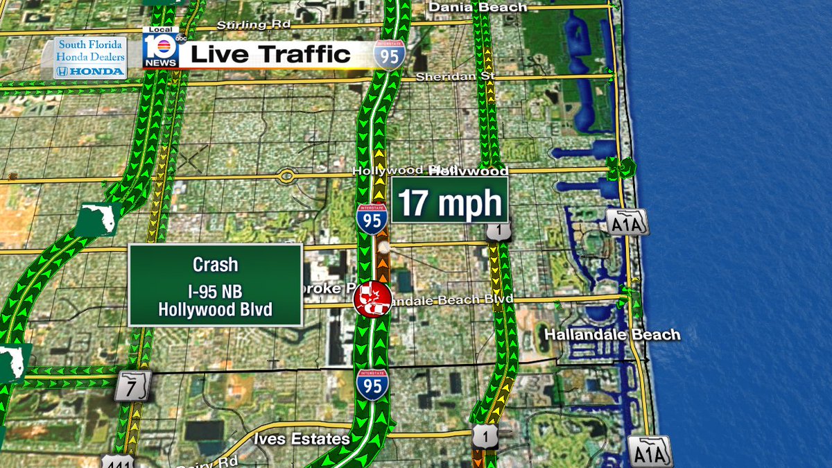 Crash on I-95 NB & Hollywood Blvd #TRAFFIC #MIAMI https://t.co/b3Eiab8RG7