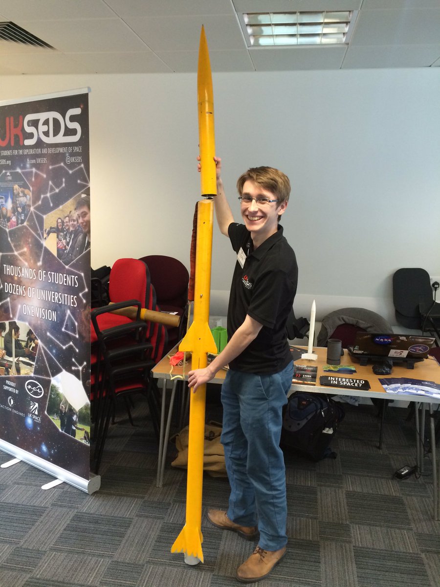 Great to meet <a href="/JDudley1123/">Joseph Dudley</a> <a href="/UKSEDS/">UKSEDS</a> telling me about his rockets &amp; some of their more explosive moments <a href="/SpaceUpUK/">SpaceUP:UK</a>