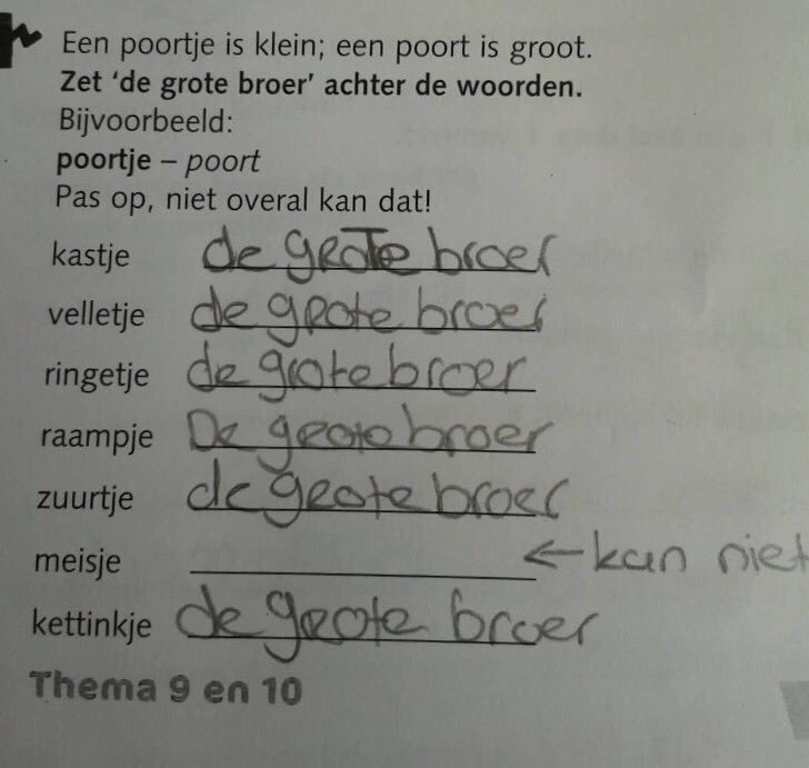 Deze geniale leerling wil ik als advocaat opleiden! Slordige wetgevers kunnen veel van haar/hem leren!