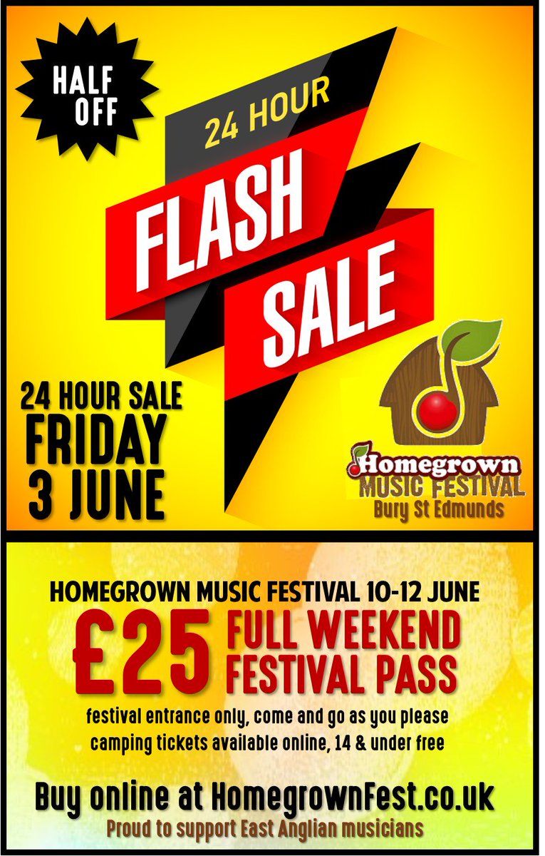 FLASH SALE! 50% off today only! Festival is in just one week, get your tickets now!