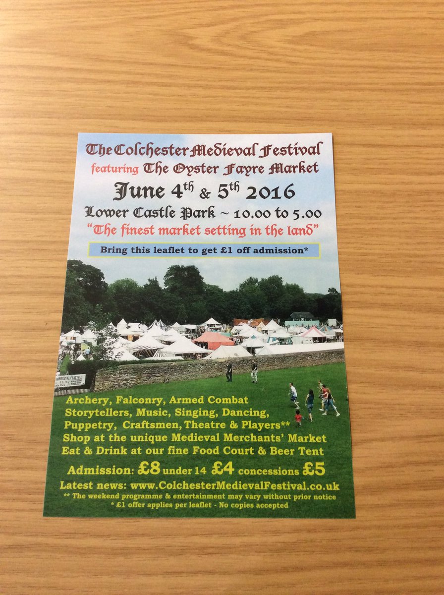 It's nearly time for the Colchester Medieval  Festival, a market, food, drink, music and re-enact ours galore