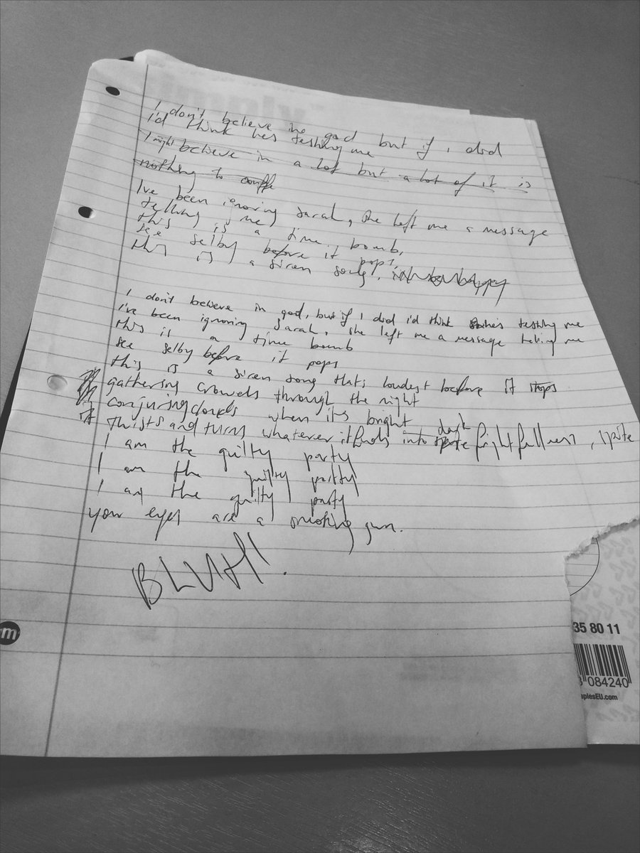 ThisIsSleepWell's tweet image. Notepad apps r ok but #lyrics are intrinsicly better if youve scrawled em on paper with a cheap biro #truth #VSCO