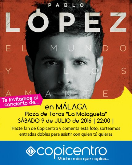 copicentro's tweet photo. ...y recordaros nuestro sorteo #InvitaCopicentro en face! Participa que regalamos entradas dobles! https://t.co/icfUvHuAnO