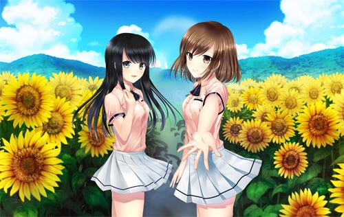 ヒマワリ畑、実は二人いるバージョンもありました(^ー゜)クオリティがあれなので小さめに… #ヒマ恋 