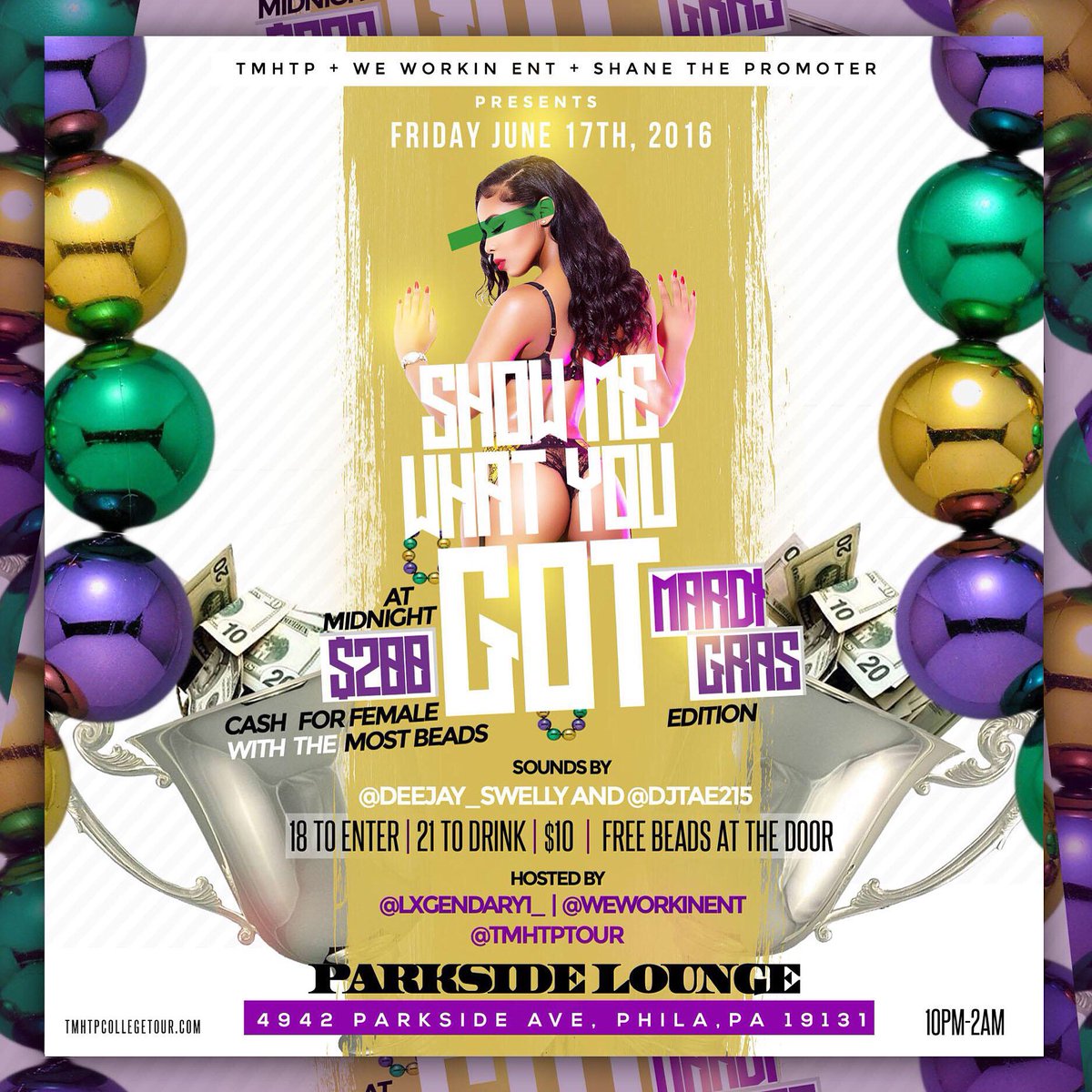 HouseOfGemz's tweet photo. It's June ... Here Go The Movesโ๏ธ
6.17- #PartyGras @ Parkside ๐
6.25- #AlphaCookout ๐๐ต
& #ThePregame ๐บ๐ธโ๏ธ https://t.co/jPgQLwaPRi