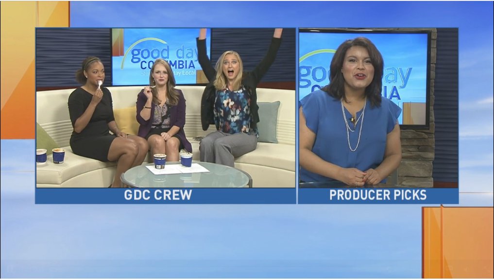 DanaFultonWX's tweet photo. Who guessed the right vegan ice cream? #ProducerPicks on @WACHFox @ChanceofDestiny @BrittConwayNews @TheTayloRose https://t.co/b8tNImBg9O