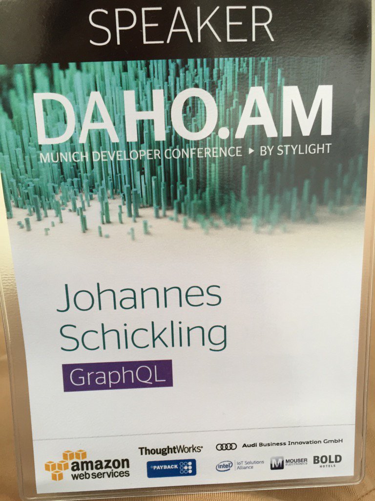 schickling's tweet image. Gave a workshop about #GraphQL and #RelayJS at #dahoam16. Impressed by how fast everyone got started. 👏