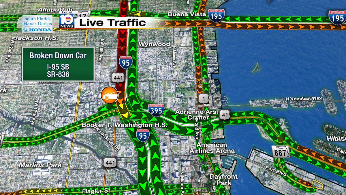Broken down car on I-95 SB and SR-836 #TRAFFIC #MIAMI https://t.co/kIro3yuBD4