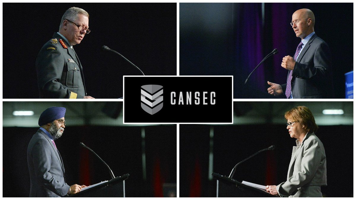 CadsiCanada's tweet photo. Thank you to our incredible speakers at #CANSEC2016:@CDS_Canada_CEMD, Kevin Page,@HarjitSajjan&amp;@judy_foote https://t.co/kBWCjQ61Zy