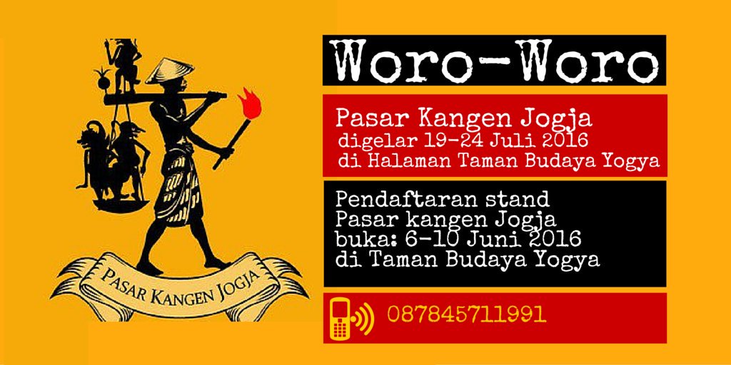 Pasar Kangen Jogja 19-24 Juli 2016 | Pendaftaran Stand: 6-10 Juni di TBY