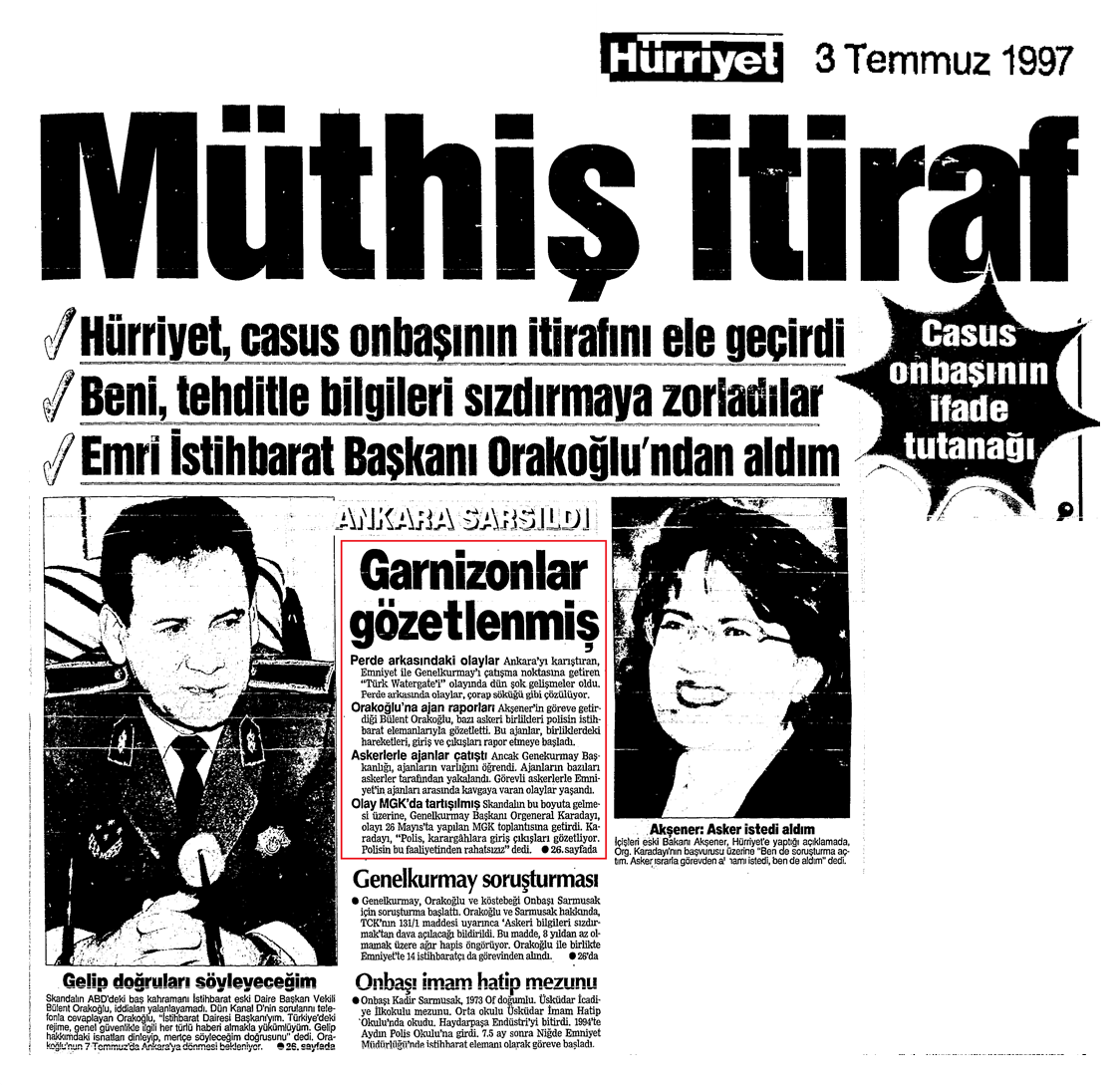 Meral Akşener'in TSK'ya casus sokmaktan ve yasa dışı dinleme yapmaktan dolayı hakkında fezleke hazırlandığı günler..