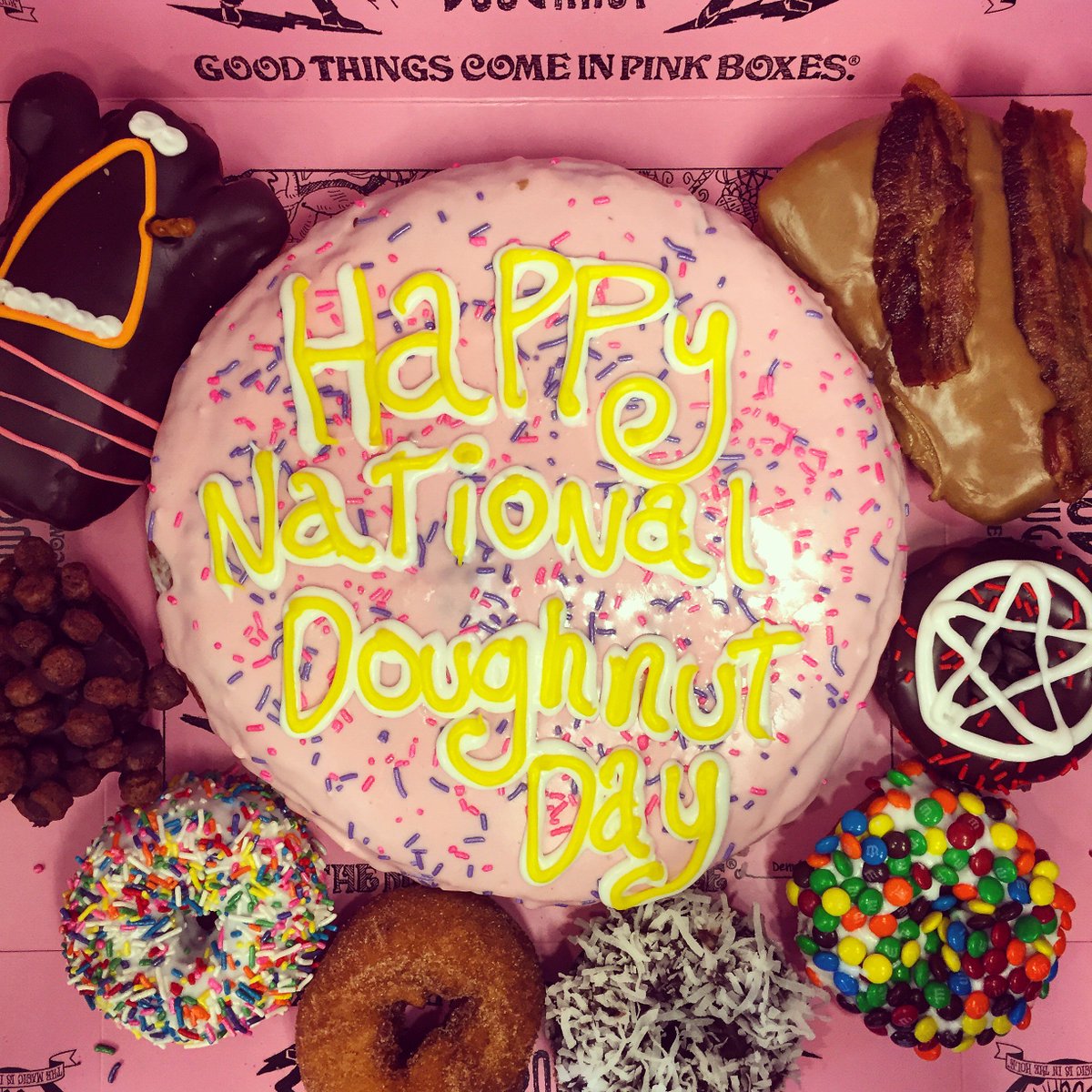 VoodooDoughnut's tweet photo. Happy #NationalDoughnutDay or #NationalDonutDay!!! Whichever your prefer. #VoodooDoughnut #Doughnuts #Donuts https://t.co/mWsERXJPak