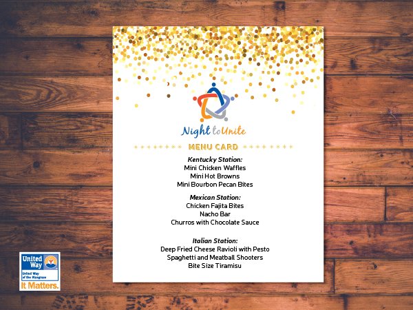 Whose mouth is watering? Join us on 7/30 for Night to Unite. There will be TONS of food from <a href="/BluegrassCater/">Bluegrass Catering</a>. Yum!