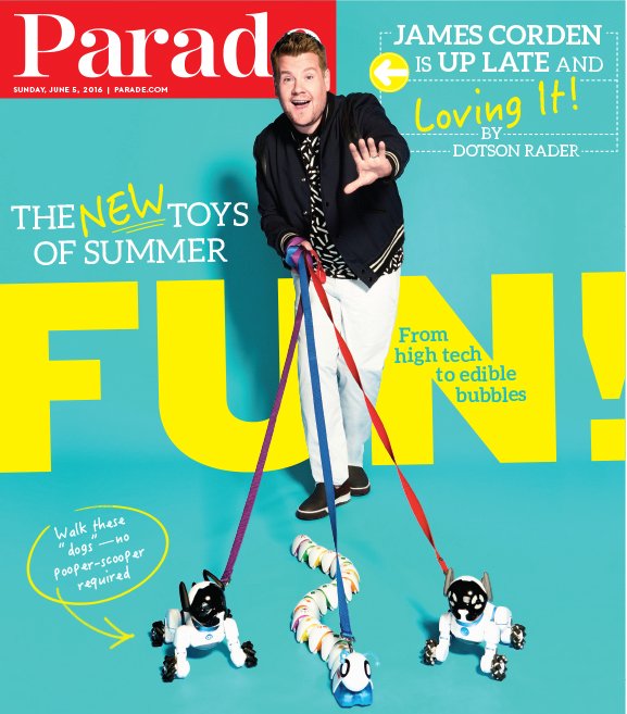 ParadeMagazine's tweet photo. .@JKCorden is all over our new issue! Find out why the TV host is so happy (all the time)! https://t.co/EQggA4VGc7 https://t.co/YK9I1gWafe