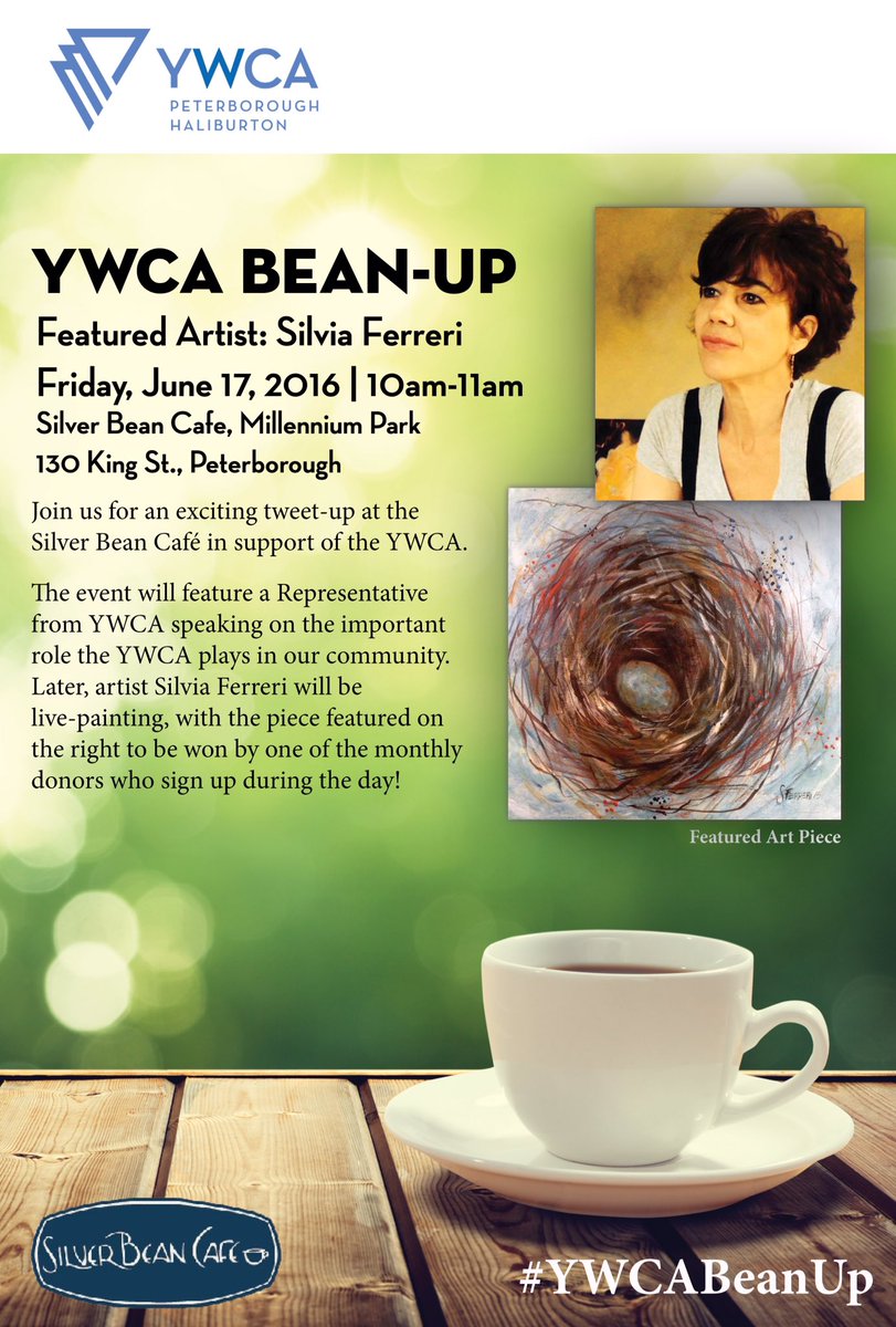 silverbeancafe's tweet photo. #americanoFriday mornings in June are dedicated to @YWCAPtbo. Come at 10 AM and join local featured artists. #Ptbo https://t.co/89n1qYCERQ