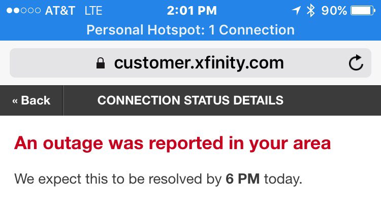 pixelworkshop's tweet image. 2 days in a row no phone &amp;amp; internet at HQ! “Planned maintenance”? Warning would have been nice... not good @XFINITY