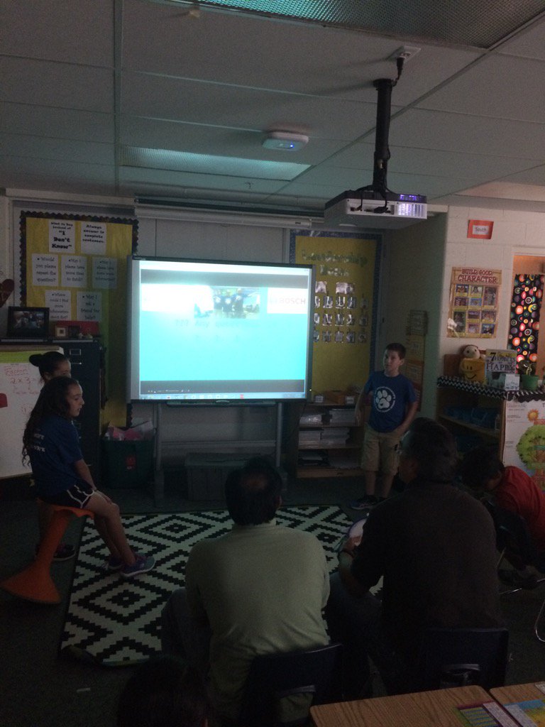 Authentic audience. Presenting to our Bosch engineers!  #pbl <a href="/MyTLee3/">Myla Lee ☀️</a> <a href="/docsmatthews/">Steve Matthews</a> <a href="/NoviWoods/">Novi Woods Elem.</a>
