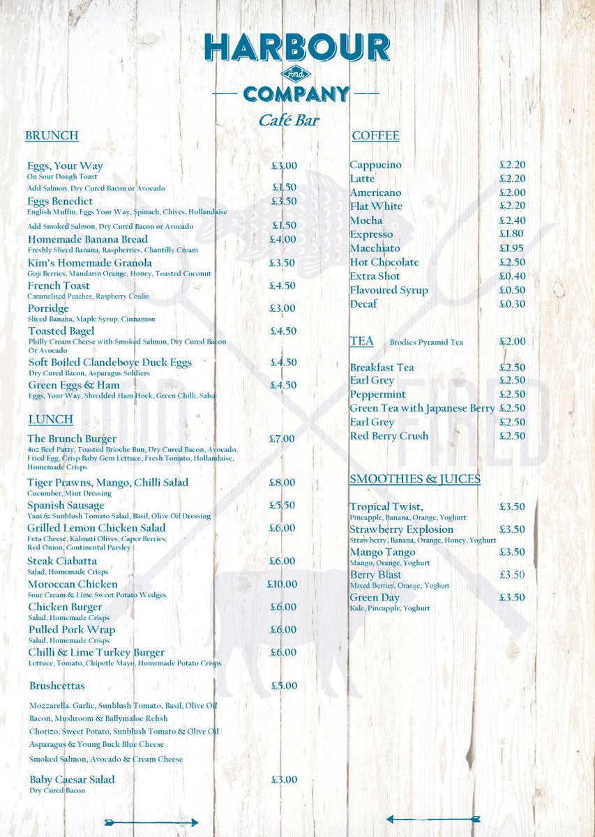 HarbourandCo's tweet photo. NEW MENUS!! Brunch/Lunch and new evening menu! Come check them out folks! https://t.co/y2iALnRrkZ