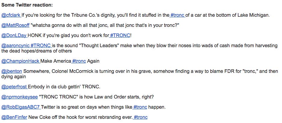 sarahbrune4's tweet photo. Honestly lolling at my desk. Thank you @natashakorecki for starting Friday off right. #tronc #illol https://t.co/G91G95hsct