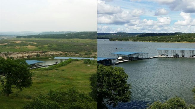 KXAN_News's tweet photo. Before and After: The rise of Lake Travis
https://t.co/VPSZB1WDlc https://t.co/UFWp5MAQQc