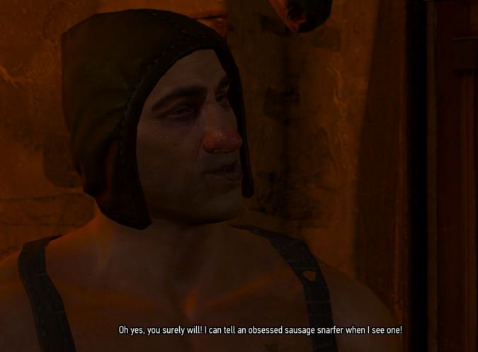 Steel_Shark's tweet photo. Geralt is a sausage snarfer. https://t.co/w2J0F0Ng05