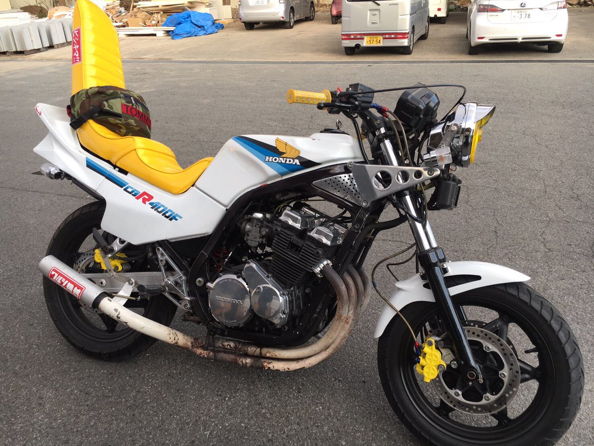 dat051622's tweet photo. CBR400F現金一括75万！
マーキ君の車両です！

購入意思のある方のみ
現車確認、試乗などしてもらっても
大丈夫なので、気になる方連絡下さい。あと外装も変わります(^○^)
宜しくお願いします。
RTお願いします！ https://t.co/RK4VJENpwz