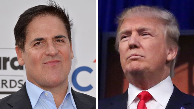 thehill's tweet photo. WATCH: Cuban mocks Trump's fortune with "Billionaire" lip dub https://t.co/FkqjPbRzd4 https://t.co/dBUavFBqv2