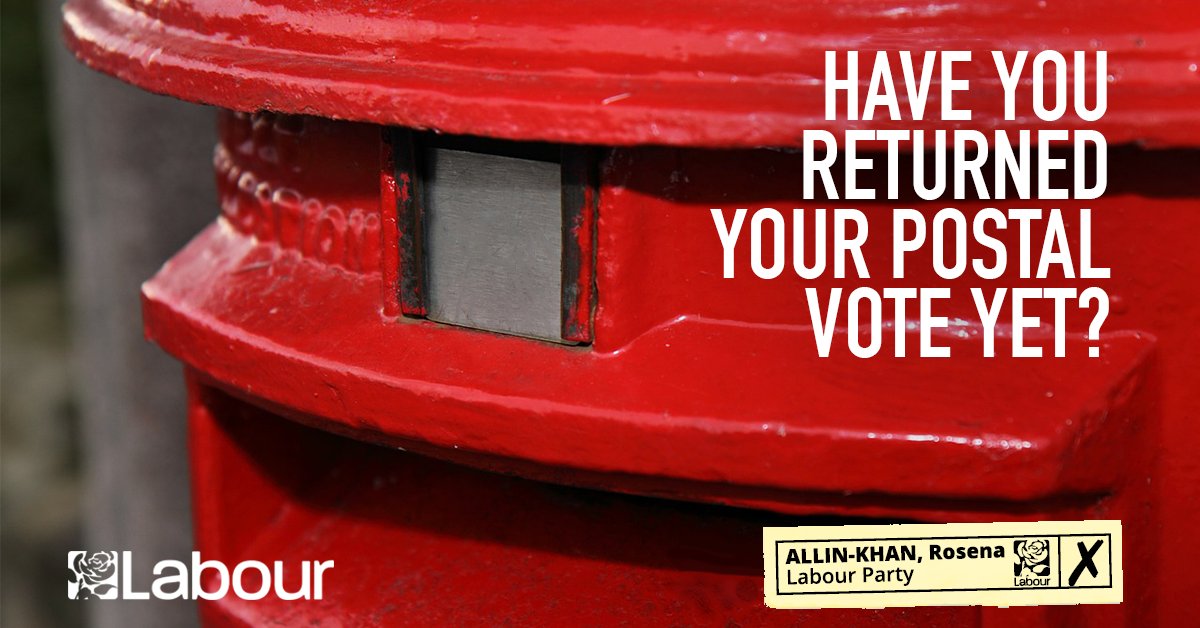 DrRosena's tweet photo. Voting by post? Your Tooting by-election ballot paper should be with you now or very soon. Return it ASAP. https://t.co/0HlI7iw83M
