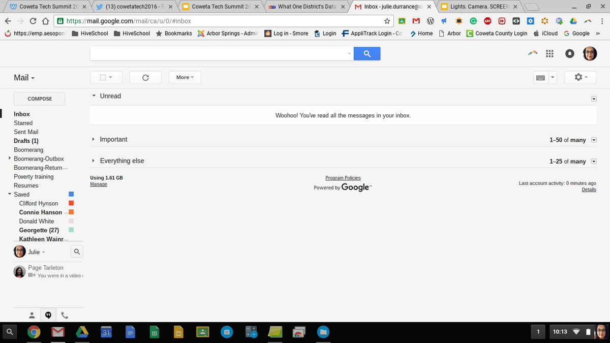 ASESGators's tweet photo. Inbox empty. Thanks #cowetatech2016 https://t.co/1IfjJ43bNh
