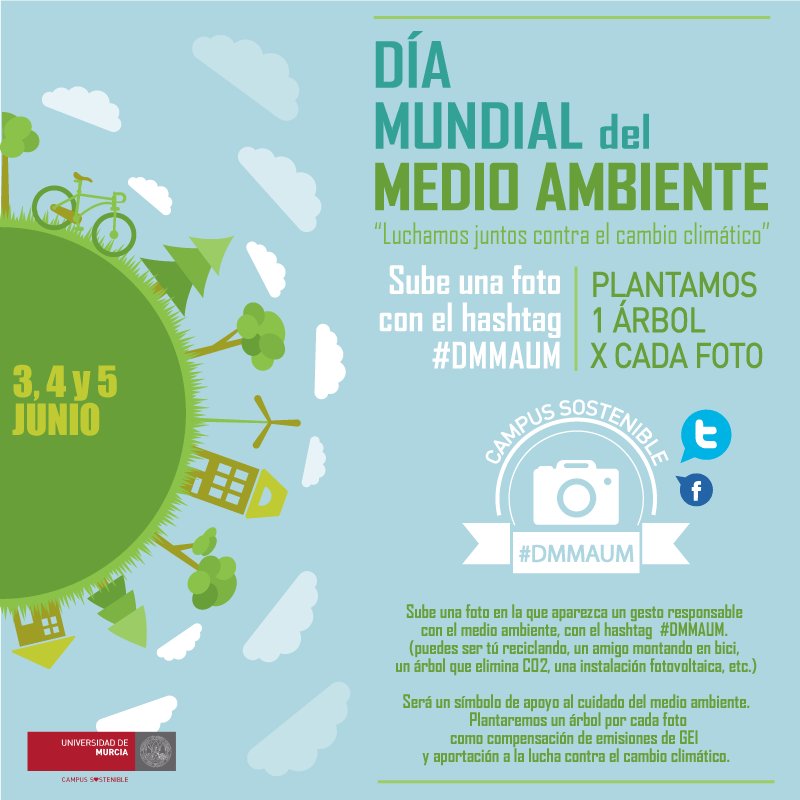 UMU's tweet photo. Tus fotos #DMMAUM son 1 premio para el medio ambiente, un árbol para compensar la contaminación @CampusSostenibl https://t.co/e0MgOV0wOd