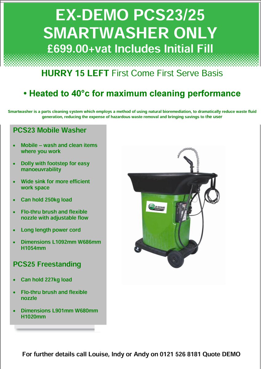 RozoneUK's tweet image. Please RT! We have 15 ex-demo #smartwashers available for £699+VAT. Call Louise or Indy on 0121 526 8181 #ozzyjuice