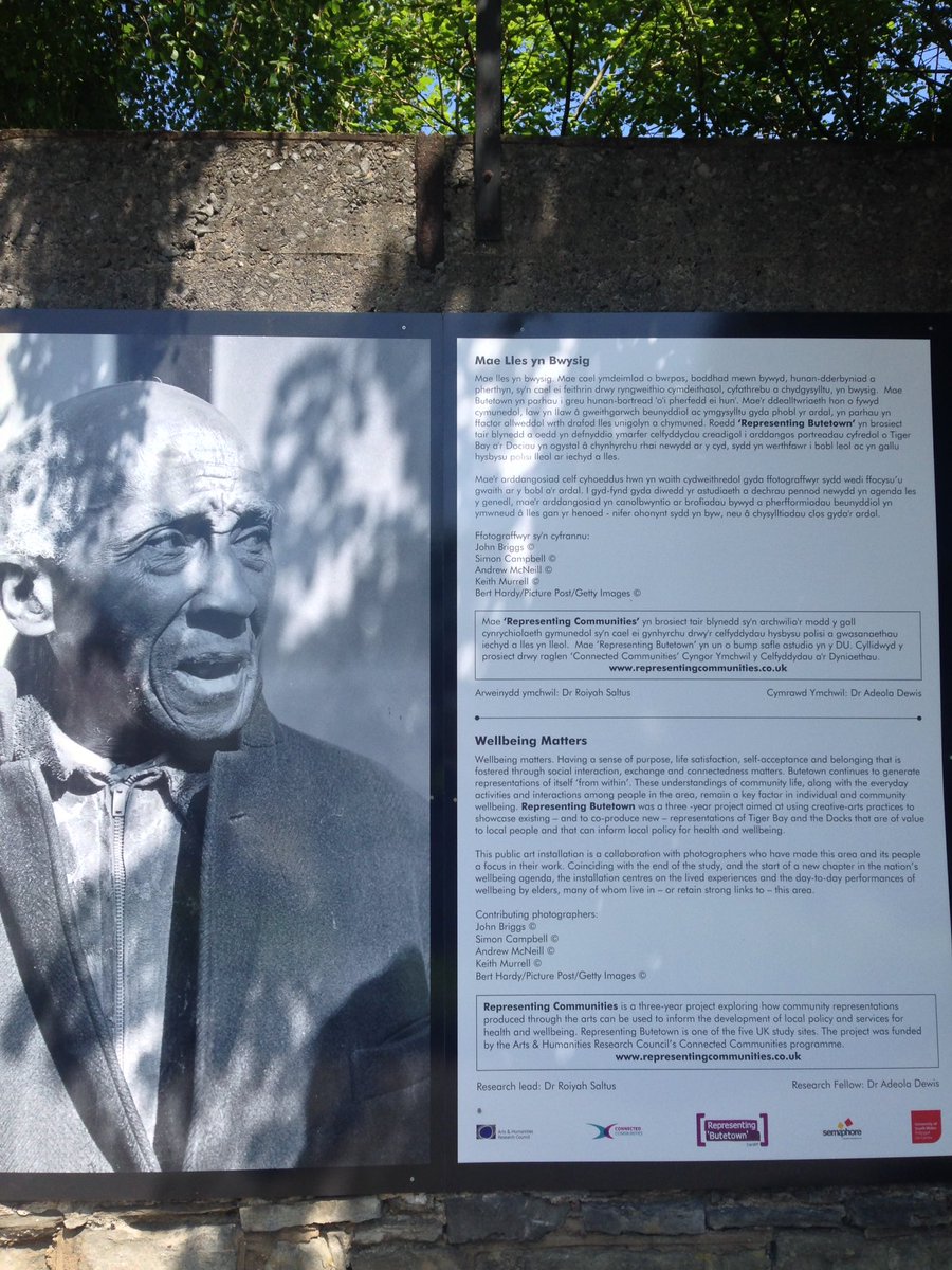 MarkHawkns's tweet photo. Nice portraits of locals in the middle of Bute Street. Go take a look, Lloyd George Ave walkers/cyclists. #Cardiff https://t.co/isZ9X2OYUc