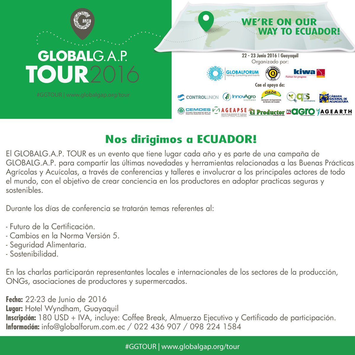globalforumec's tweet image. GLOBALG.A.P. Tour 2016, una oportunidad para los productores de actualizarse y compartir experiencias. #GGTOUR
