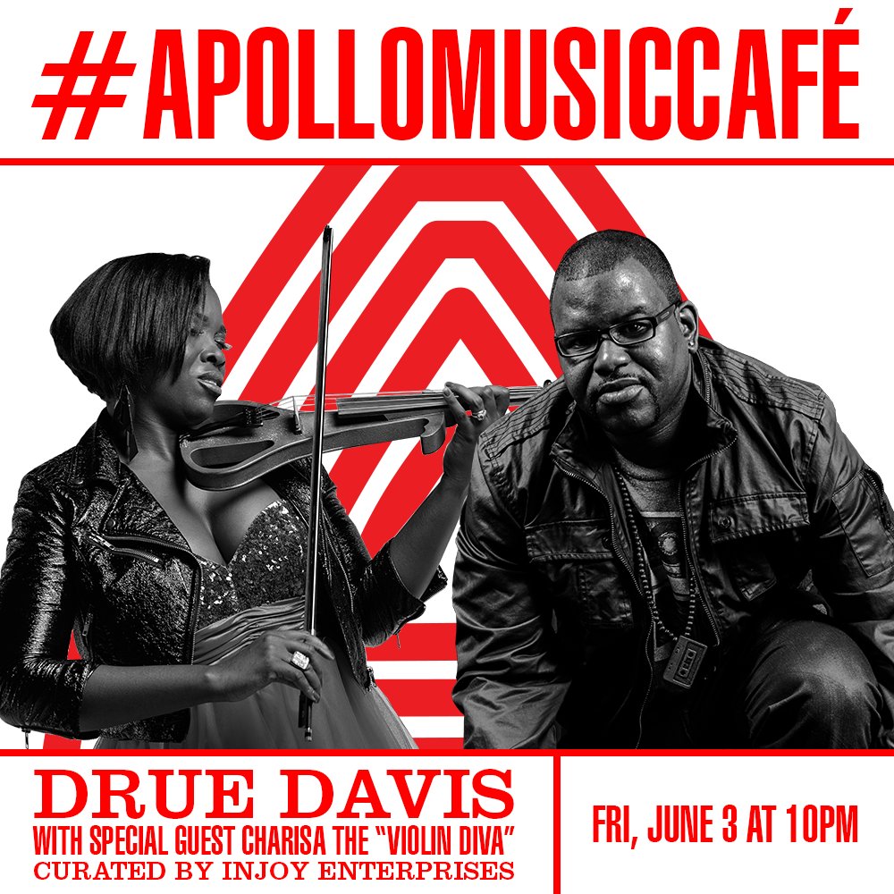 .<a href="/DrueDavisMusic/">Drue Davis</a> + <a href="/TheViolinDiva/">Charisa</a> light it up tonight at #ApolloMusicCafe! bit.ly/1TDMZpd