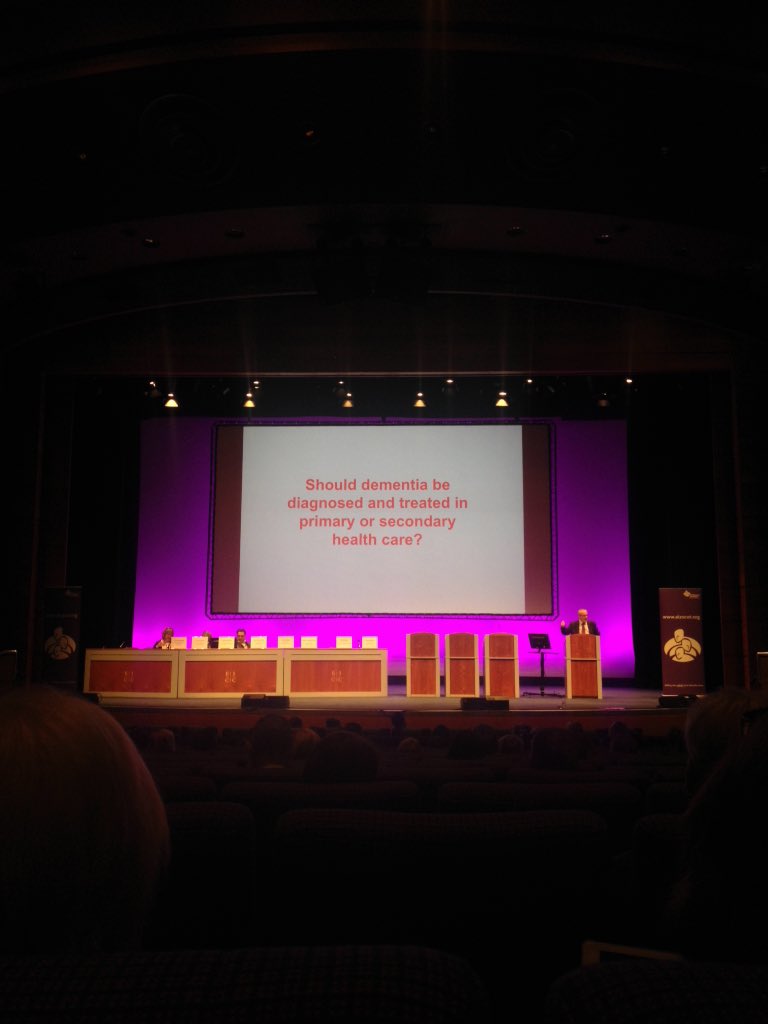 CenDemPrevent's tweet photo. Debate: Should dementia be diagnosed and treated in primary or secondary care? @ABurns1907 @alzscot #DAW2016 https://t.co/iP3aS3lgpP