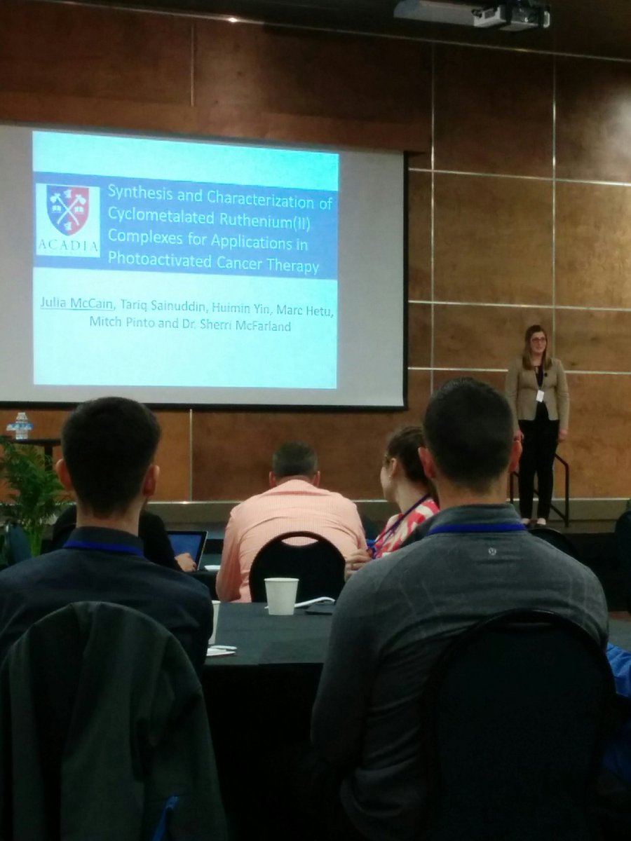 Recent #Acadiau grad Julia McCain presenting her honours thesis work at ChemCon 2016 at MSVU