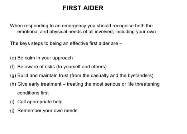 Some great tips on being an effective first aider. Would you add anything to this list? #firstaid #firstaider #CPR